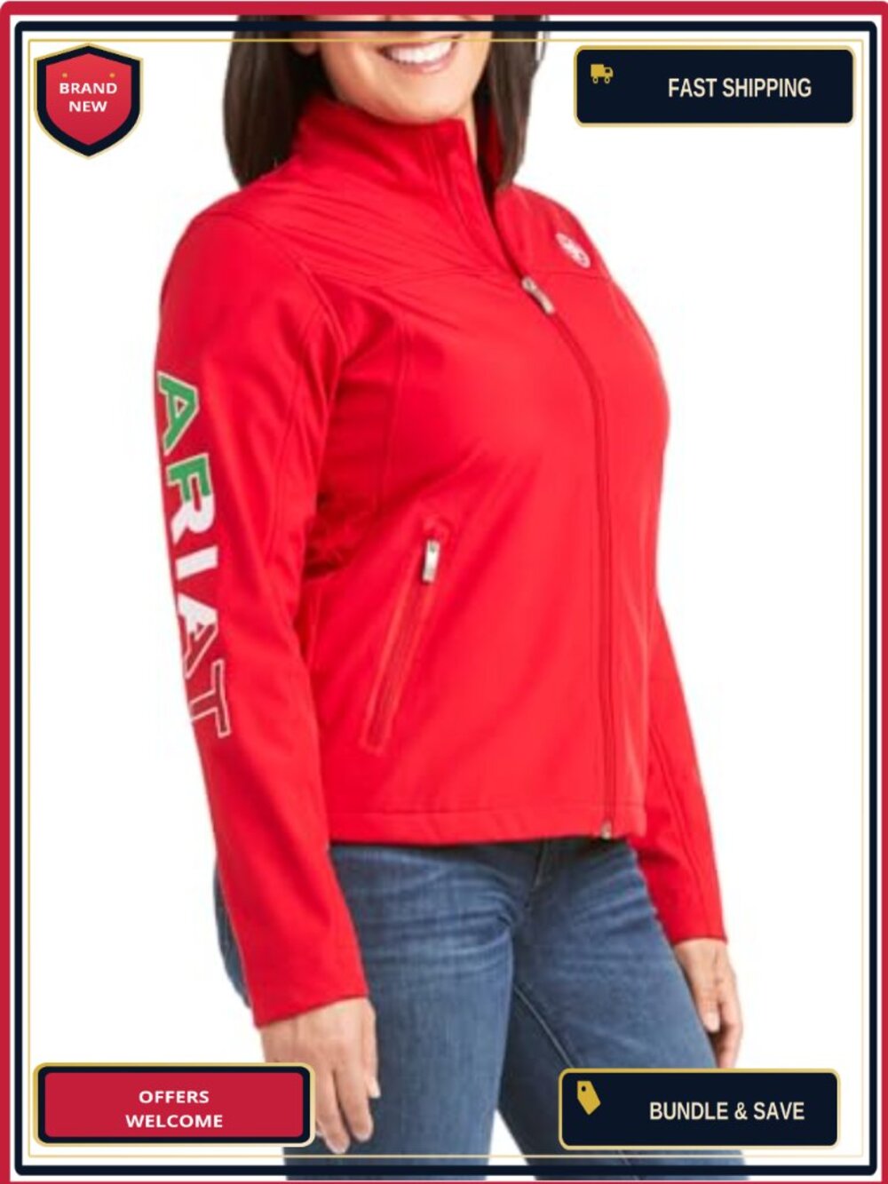 Women's Insulated Softshell Jacket Wind Resistant Long Sleeve Aviator Style Zip